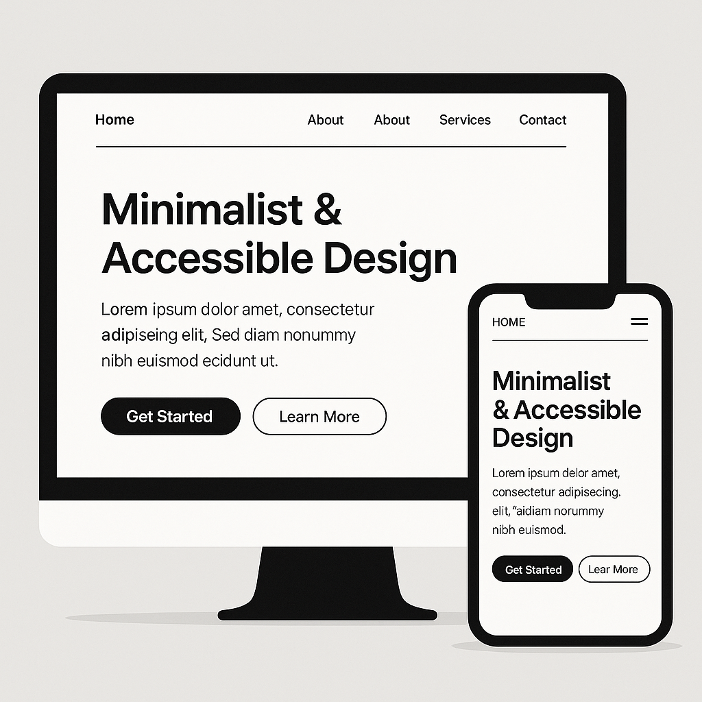 Top 10 Minimalist and Accessible WordPress Themes in 2025 1 Minimalist and accessible WordPress website displayed on desktop and mobile screens