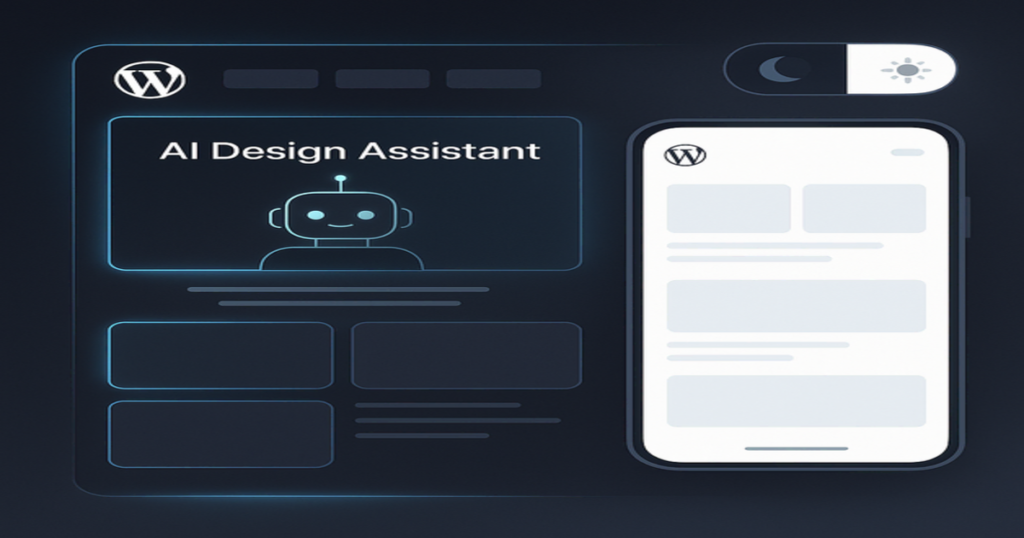 Top WordPress Design Trends to Watch in 2025 and Beyond 3 Futuristic WordPress design trends 2025 with AI and dark mode